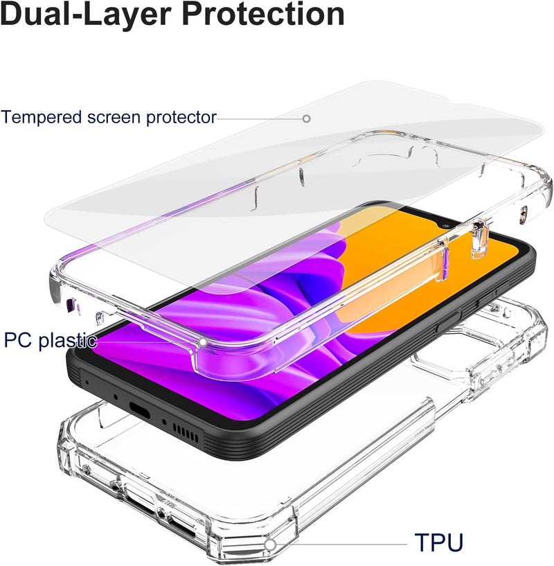 Ailiber for Samsung Galaxy XCover 7 Pro Case, XCover7 Pro Case with Screen Protector, Dual Layer Anti-Yellow Shockproof Corners TPU Bumper, Slim Silicone Full Body Protective Cover-Clear - Image 3